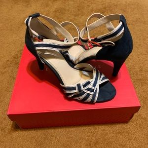 Women’s red white and blue heels